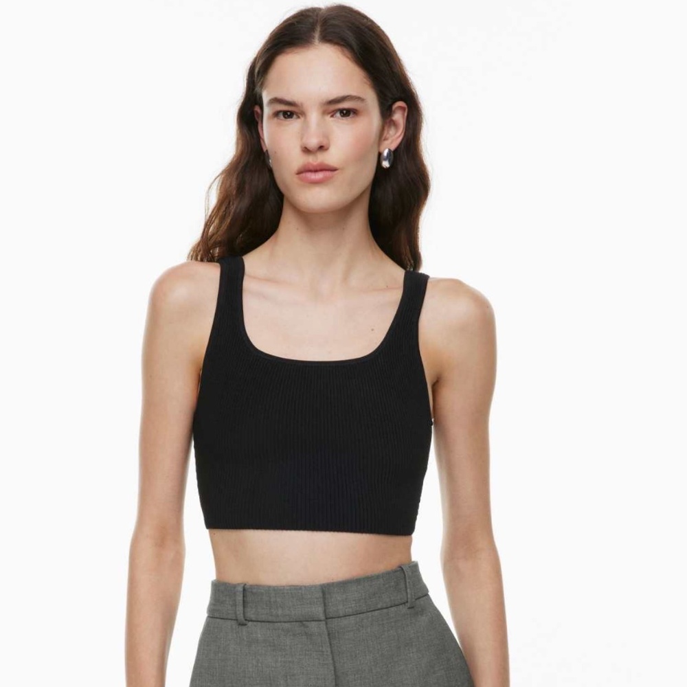 Babaton Sculpt Knit Squareneck Cropped Tank (Aritzia)